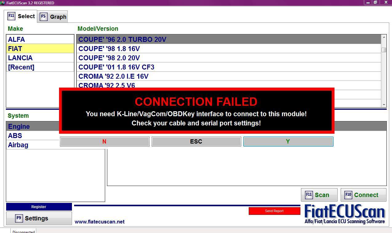 Screen shot about the error